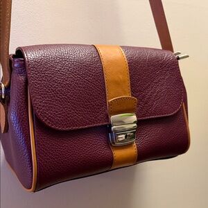 Valentina Burgundy and Tan Crossbody Bag